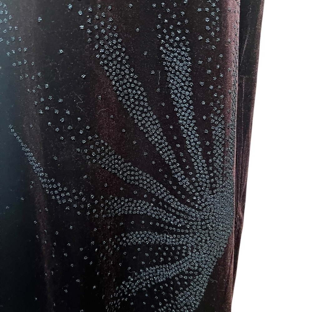Vintage 90's Soft Velvet Brown Long Skirt with Sparkling Sunburst design - Picture 4 of 6